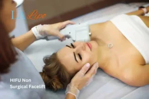 Woman having Hi-Fu to reduce wrinkles Banbury.